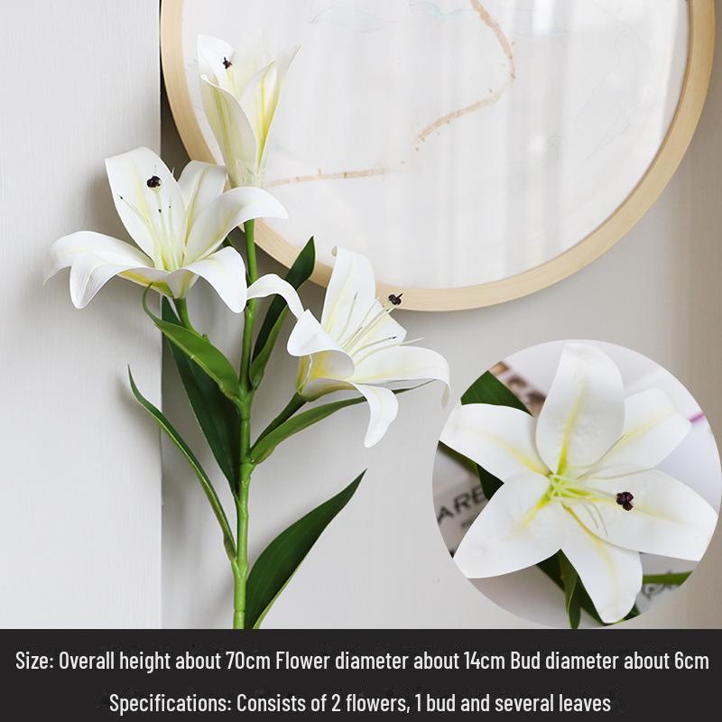 

Набор из 3 маленьких искусственных лилий для прически с ПУ-покрытием для свадьбы и декора