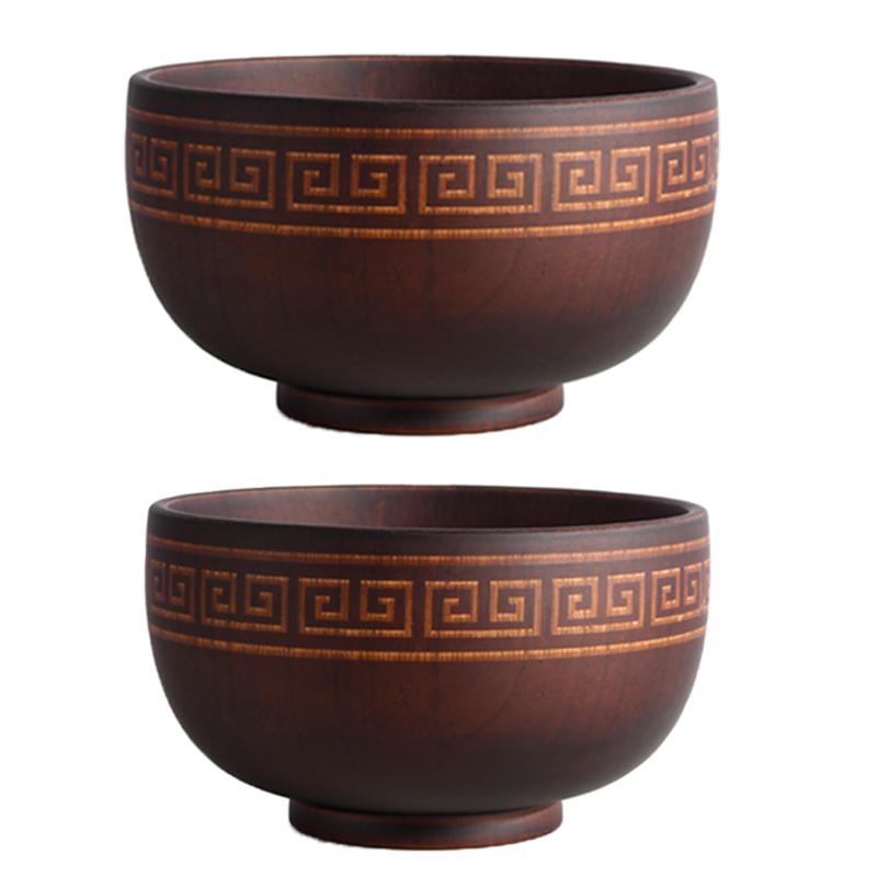 New Creative Bowl Spoon Tableware Set For Kitchen Item Utensils Wooden Auspicious Eight Treasure Pattern Dining Salad Home Dinne