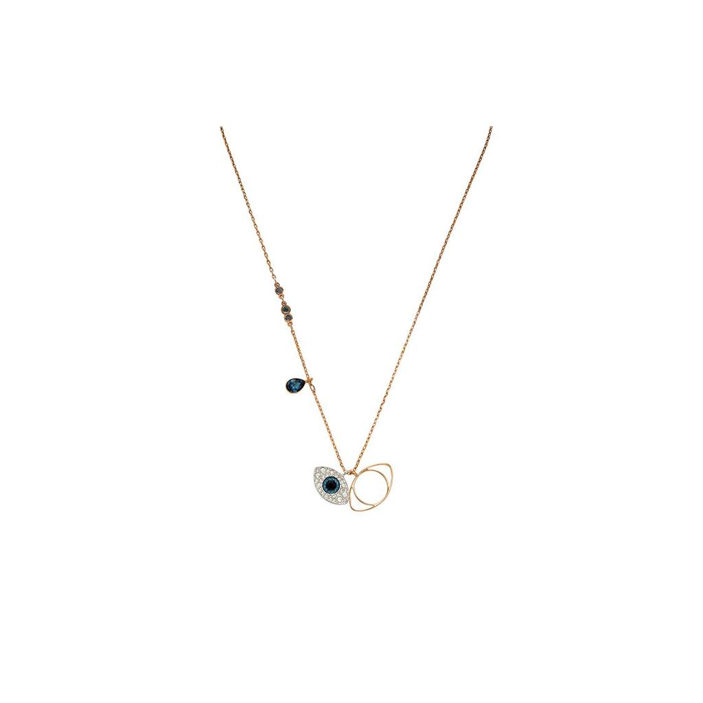 Swarovski Swa Symbol Evil Eye Crystal Rose Gold Necklace Women necklace Blue 5172560