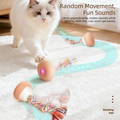 Smart Rolling Ball Automatic Moving Interactive Cat Toy USB Rechargeable Interactive Dog Toys Indoor for Cat Dogs