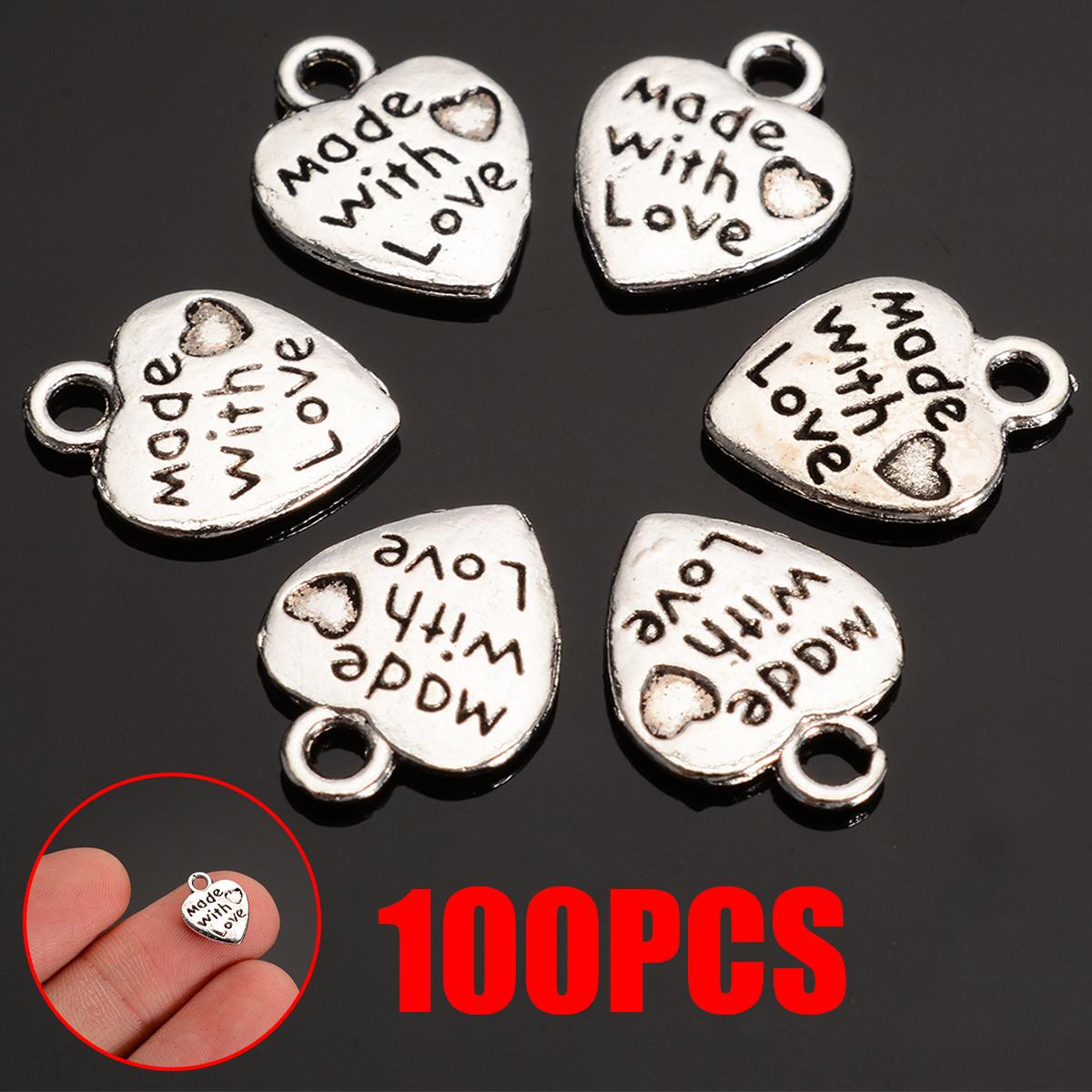

Maijiabao 100 шт./компл. DIY Сделано с любовью кулон Шарм бусины Изготовление ювелирных изделий ремесло подарок