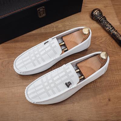 2024 Fashion Shoes for Men Leather Casual Shoes Summer New Microporous Slip-on Loafers Street Fashion Driving Shoes