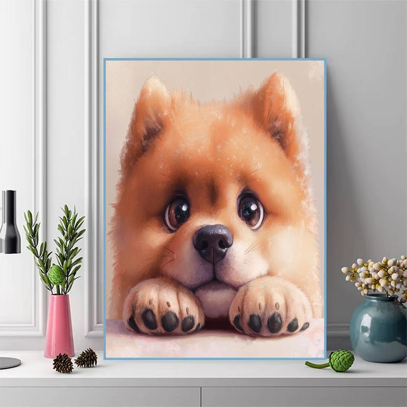 Chow Chow Pattern 3pcs 100% Round Full Drill 5D DIY Diamond Painting Embroidery Cross Stitch Rhinestone Décor