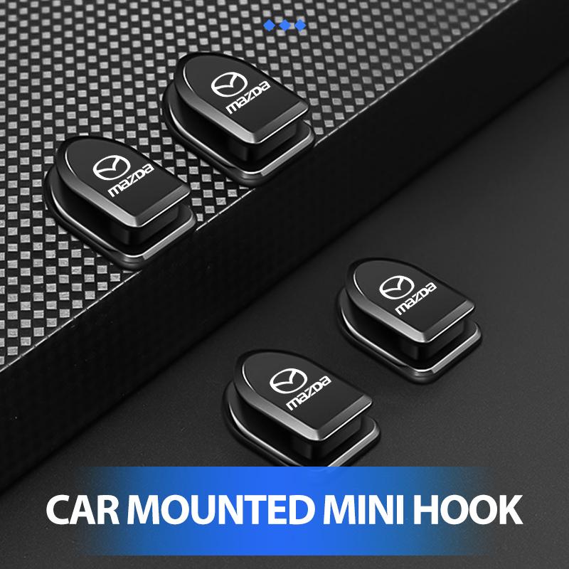 For Mazda Car Hook Organizer Storage Hanger USB Cable Headphone Key Storage Adhesive Hooks 2 3 5 6 Axela Atenza Speed 6 CX3 CX4