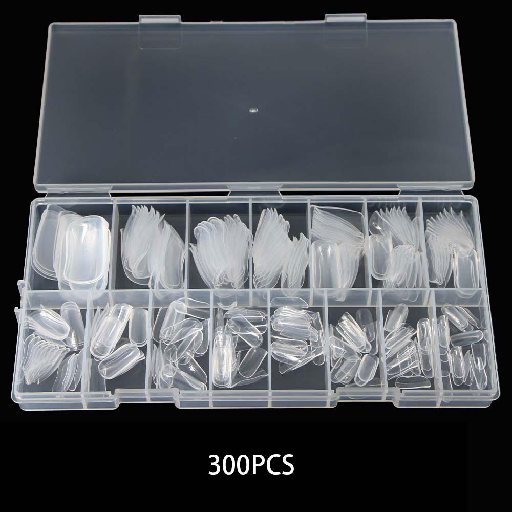 60/150/300 Buc. Tips Unghii Presate Acoperire Completă Stiletto Migdală Pătrată Sicriu French False False Soak Off Gel Tips Extensie Unghii Capsulă