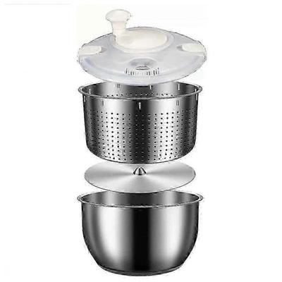 6L Large Salad Spinner for Vegetables Fruits Pasta Washer Stainless Steel