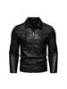 Men's Fleece-Lined PU Leather Motorcycle Jacket, Korean Style, for Spring, Autumn, and Winter.