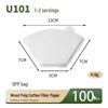 V60 Fan-shaped Raw Wood Pulp Coffee Filter, 100 Sheets, Hand Drip Disposable