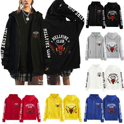 Printed Long Sleeve Hoodie Pullover Women Men Sweatshirt Zipper Tops Unisex Fashion Women Men