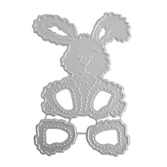 

Пасхальный кролик Банни Металлические штампы DIY Скрапбукинг Тиснение Бумага Карты Трафарет серебряный