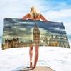 Large Plush Microfiber Beach Towel Quickly Absorbs Water, Fast Drying, Easily Shake Off Sand,Gym Poolside Sunbed Throw for Women