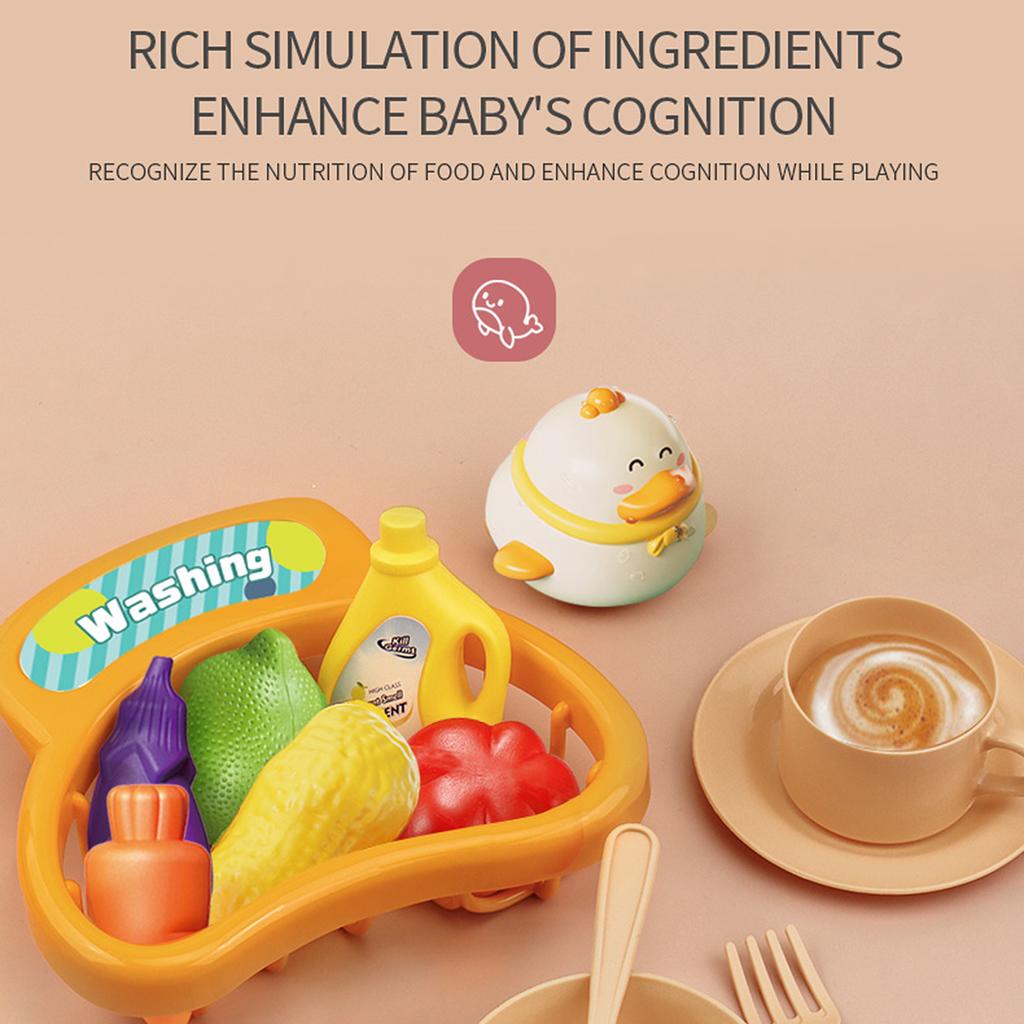 Lavello giocattolo multifunzione per bambini piccoli 2 in 1, giocattoli da cucina, lavastoviglie elettrica con acqua corrente, finta