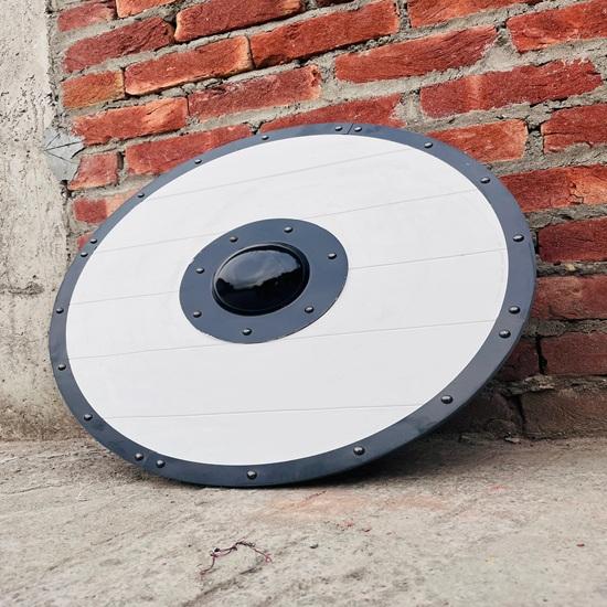 60.96 Cm Medieval Viking Armor Shield Fully Functional Designer White Shield Best Gift