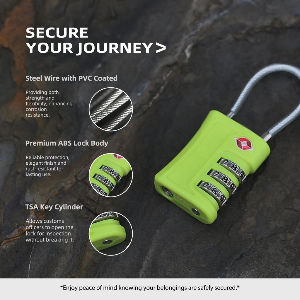 TSA-Approved Travel and Gym Suitcase Padlock with Password