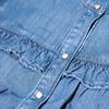 Levi's GIANNA Band Collar Ruffle Blouse Long Sleeve Women's A8688-0013 US M