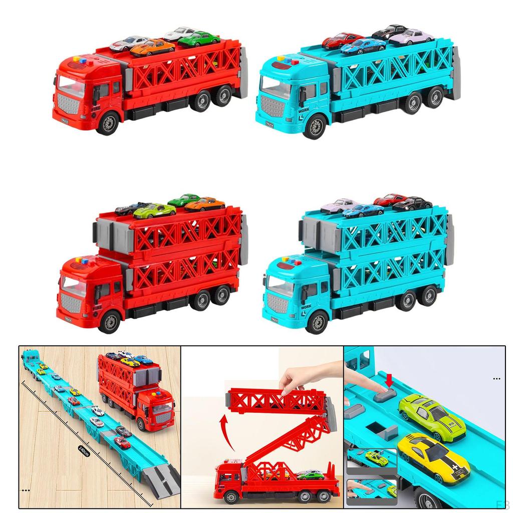 Cars Storage and Transporter Toy Truck Hauler Launch Vehicles Play Set,with Cars,Transport