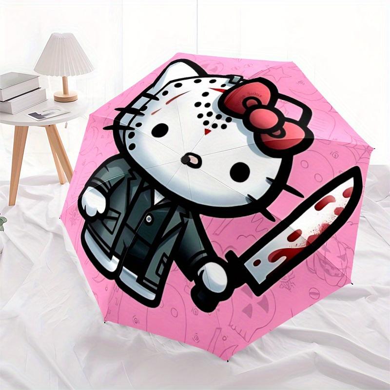 1pc Hello Kitty Automatic Umbrella 8-Bone Design Compact Gear for Outdoor Travel, Perfect Helloween Chrismas Gift for Friends or Family yy250829156
