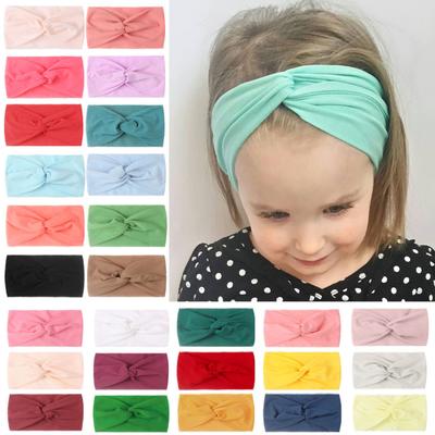 Detská čelenka do vlasov pre bábätká Jednofarebné vlasové doplnky s krížovým uzlíkom Mašľa do vlasov