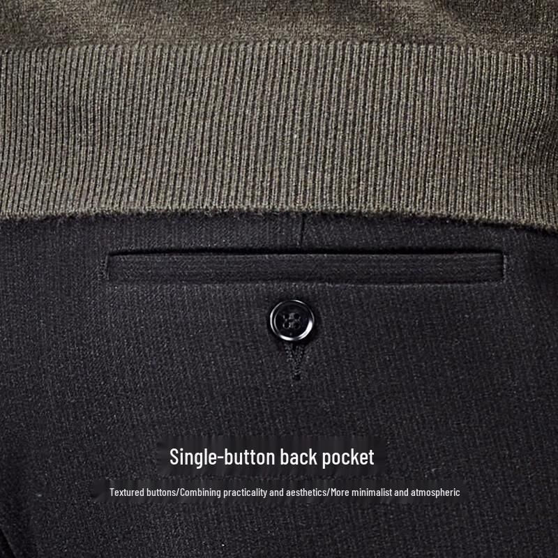 Shanshan Men's Wool Blend Thick Warm Straight Fit Business Casual Pants