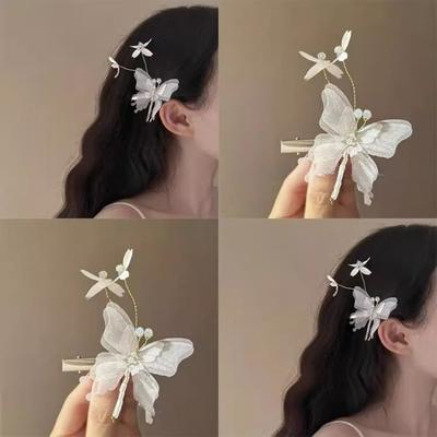 Forest Style Fairy Chiffon Butterfly Hair Clip Three Dimensional Dynamic Hair Accessory