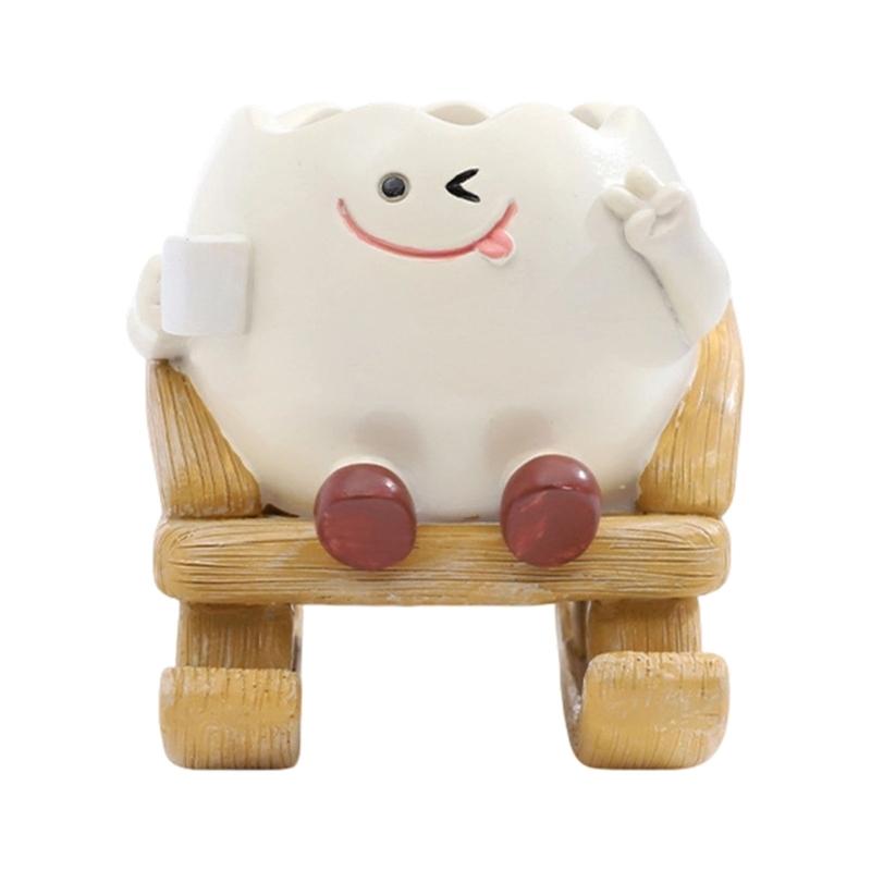 Rocking Chair Smile Faces Planter with Drainage Hole Cute Plant Pots for Indoor Outdoor Plant Unique Funny Flower Pot