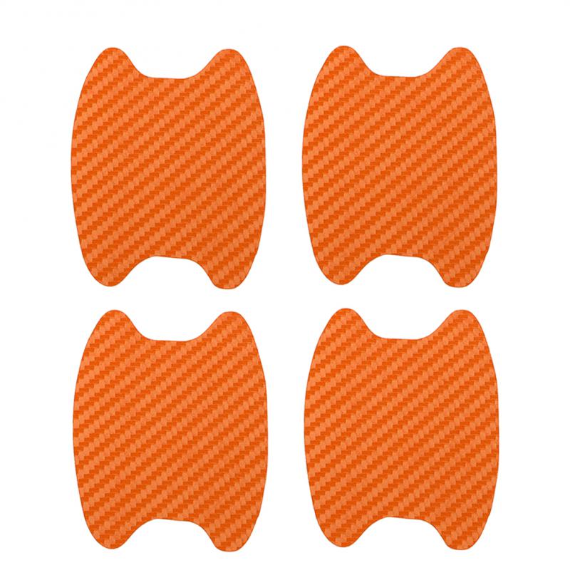 4pcs/Set Carbon Fiber Car Door Handle Cup Bowl Sticker Anti-Scratch Protective Cover Stickers Auto Exterior Styling Accessories