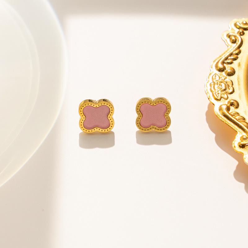 Clover Titanium Steel Stud Earrings for Women - Summer 2023 Trendy Design
