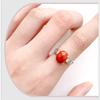 Adjustable Vintage Style Red Agate Ring Women Men Geometric Minimalist Boho Jewelry