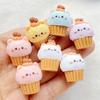 5pcs Kawaii Cute 3D Cartoon Three-dimensional Cat Ice Cream Resin Scrapbook Figurines DIY Home Decor Crafts
