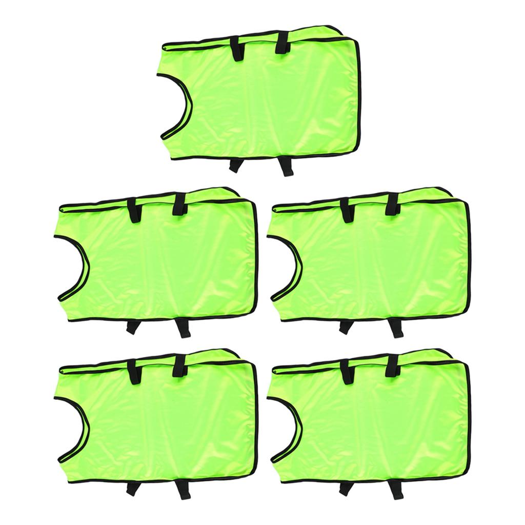 5PCS Kids Training Vests Sleeveless Practice Pinnies Round Neck Team Tank for Football Sports Fluorescent Green