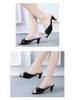 2022 Summer Mid-Heel Peep-Toe Bow Strap Stiletto Slippers for Women - Plus Size Available