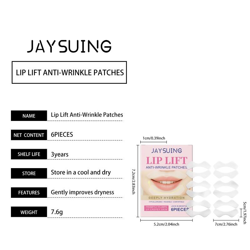 Jaysuing Lip Smooth Anti Wrinkle Patches Lip Mild Moisturizing Care Facial Smile Line Pre Makeup Base