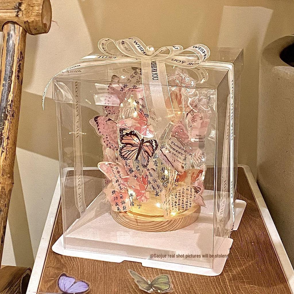 Romantic Qixi Butterfly Lamp Gift Set for Girls & Couples: Decor & Birthday Surprise