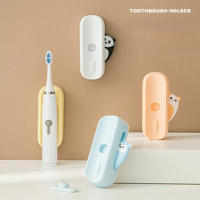 2pcs Cartoon Electric Toothbrush Holder, Wall Mounted Toothbrush Storage Rack, Magnetic Toothbrush Rack,Bathroom Accessories