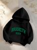 Warmer Kapuzenpullover für Jungen mit Fleece-Futter – „BROOKLYN USA“ Letter-Print – Lässiges Sport-Sweatshirt für Herbst/Winter