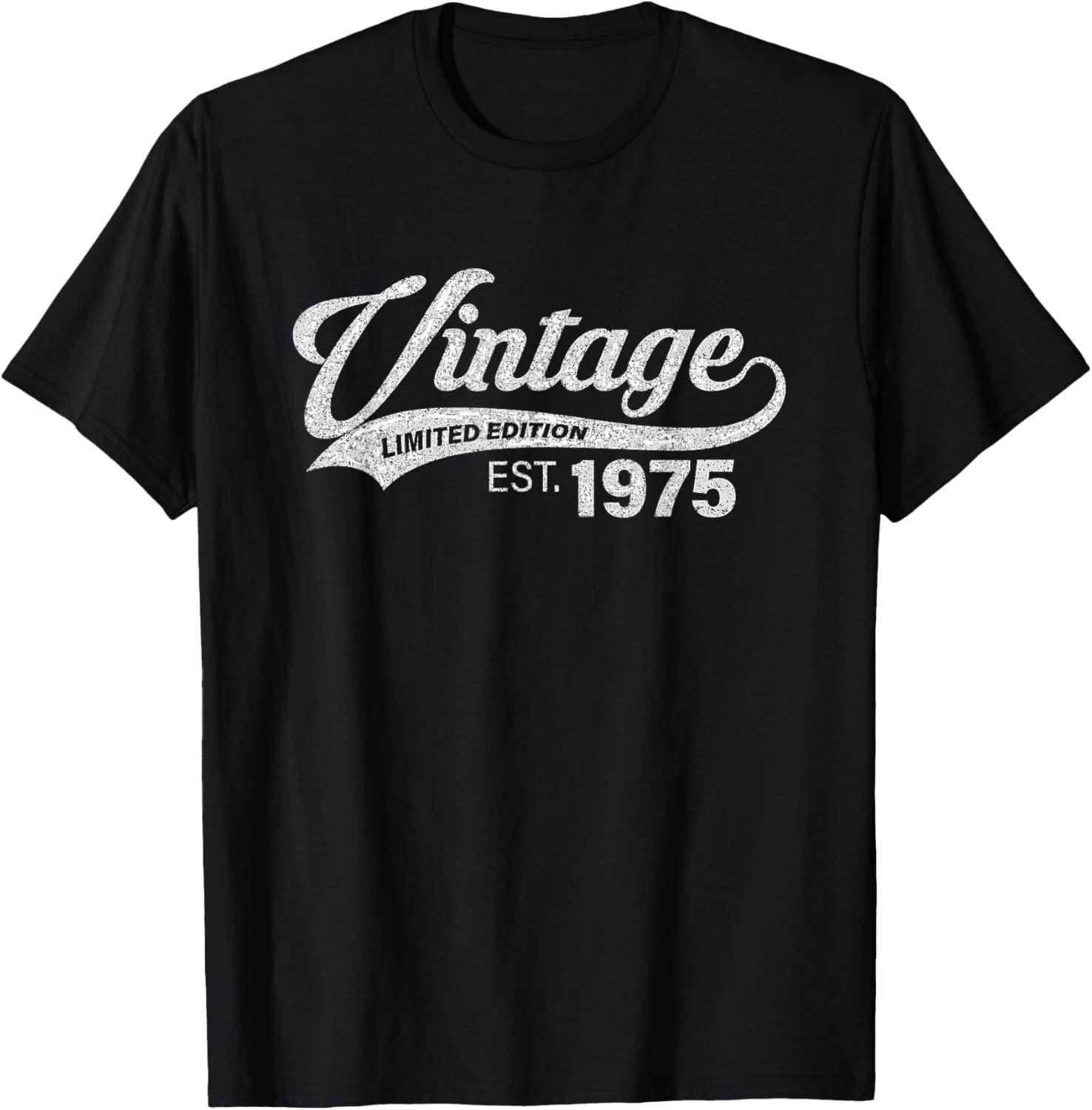 Vintage 1975 Cool 50 Year Old Bday Men Women 50th Birthday T-Shirt S