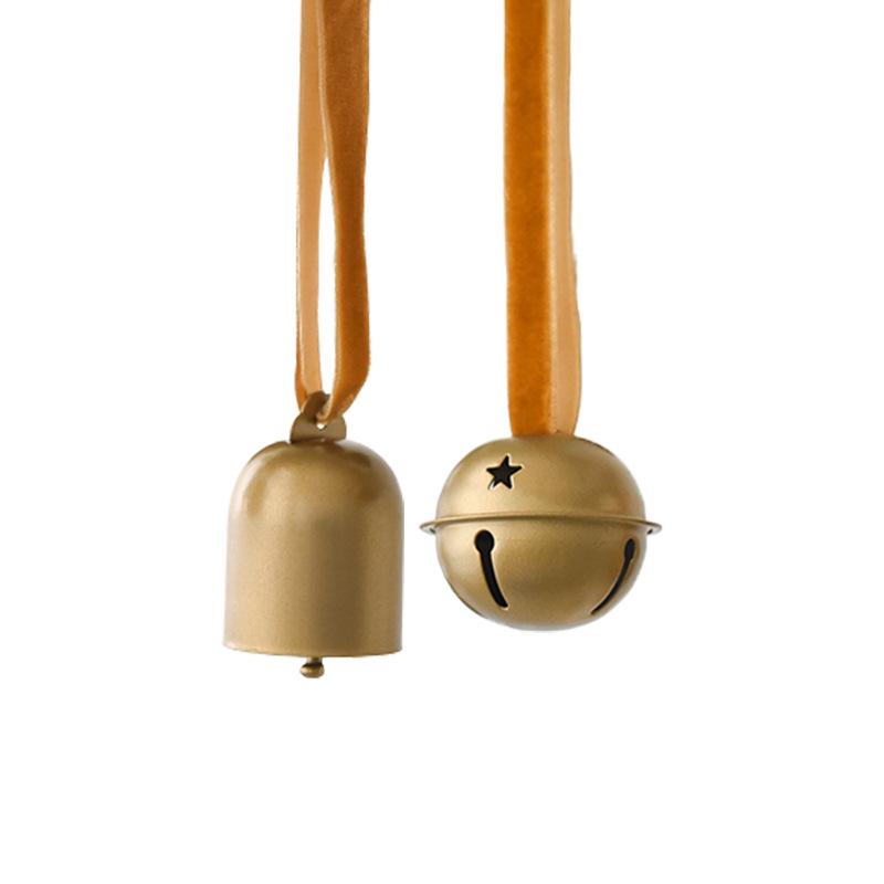 Christmas Bell Pendant with Swan, Velvet Ribbon & Pine Cone - Tree Ornament & Decoration