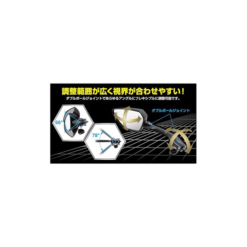 TANAX Napoleon Motorcycle Mirror, Cowling Mirror, 16R, Black with Silver Mirror, Right Side Only, 1 Mirror Included, NC-006R