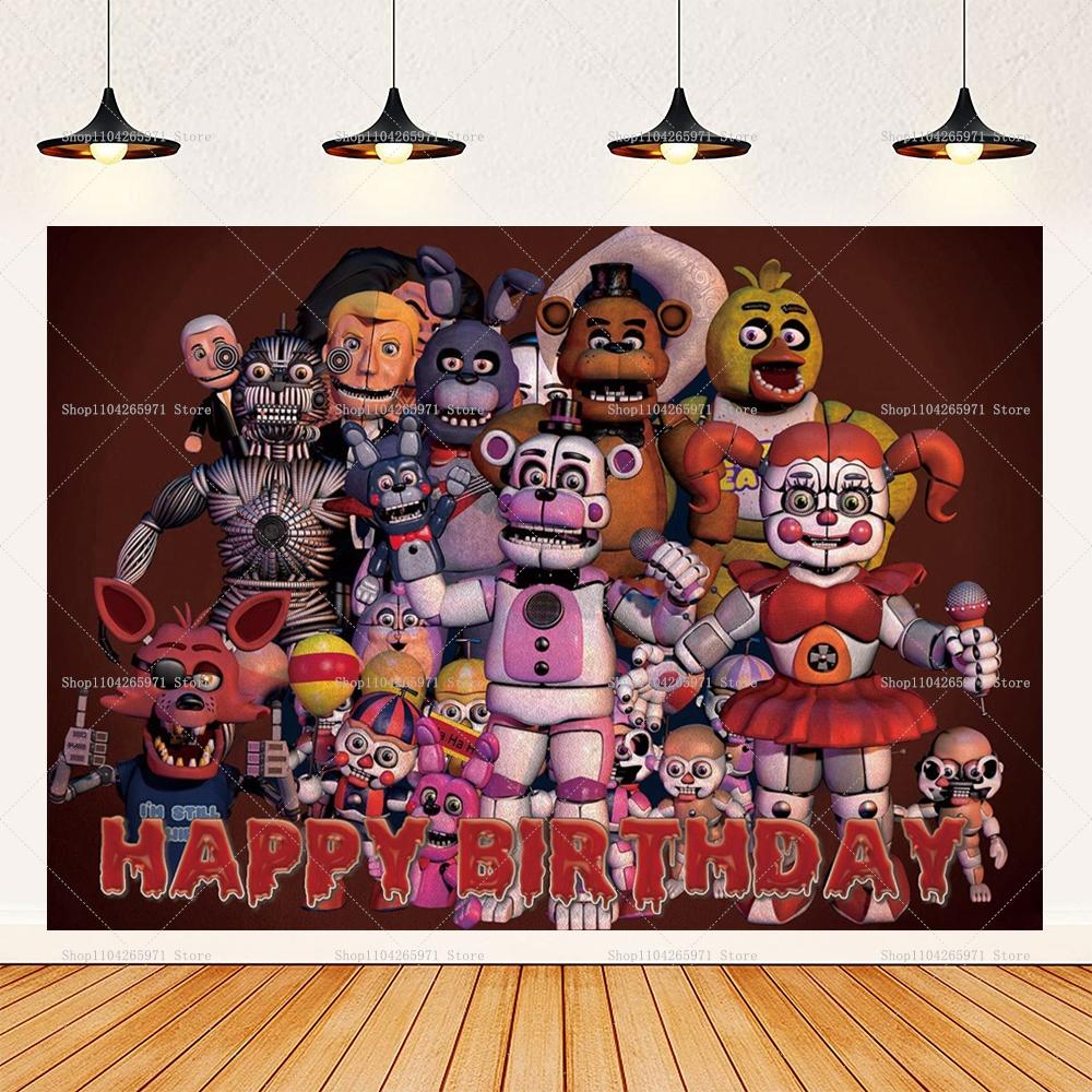 Children's Party Photo Fund with Theme Five Nights At Freddy's, Children's Party Decoration