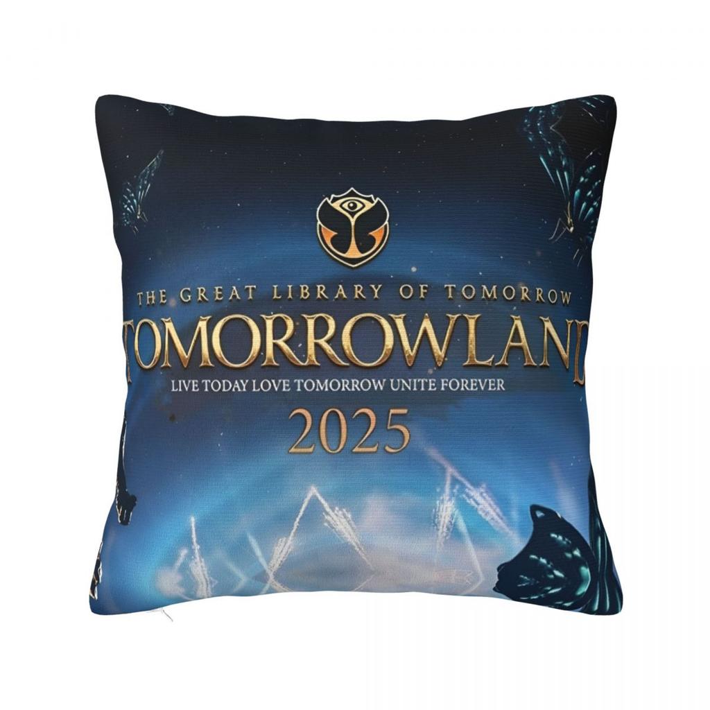 Tomorrowlandd Music Festival Pillow Case Butterfly Cushion Cover Awesome Zippered Decor Pillowcase For Sofa 45X45Cm