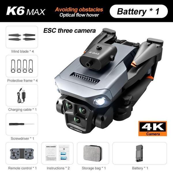 New K6 Max Drone Three Camera 4K Professional HD Four Way Obstacle Avoidance Optical Flow Positioning Hovering Aerial Drone