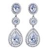 New Korean-Style Heavy Zirconia Long Tassel Water Drop Earrings