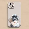 Custodia Carina con Modello di Cane Schnauzer per Samsung Galaxy S25 S24 S23 FE S22 Ultra S21 S20 Plus A15 A35 A54 A55 Cover Antiurto