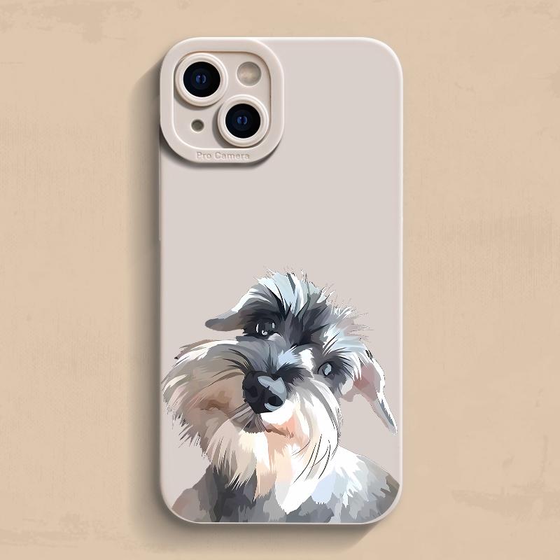 Custodia Carina con Modello di Cane Schnauzer per Samsung Galaxy S25 S24 S23 FE S22 Ultra S21 S20 Plus A15 A35 A54 A55 Cover Antiurto