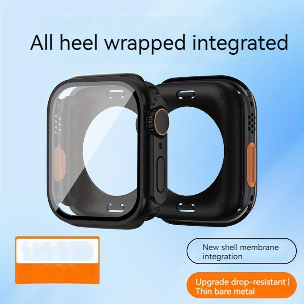 Change To Ultra Full Protector Case for Apple Watch 45 46 44mm Tempered Glass Screen Protector for IWatch Series 10 9 8 7 6 SE 5