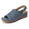 Wedge Heel Fish Mouth Open Toe New Sandals Hollow Solid Color Hole Women's Sandals