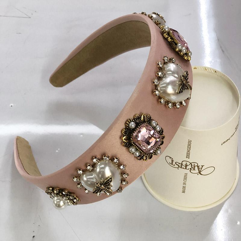 

Барочный ободок для волос со стразами для женщин и девушек, металлический, с пчелой, бусинами, цветком, аксессуары для волос