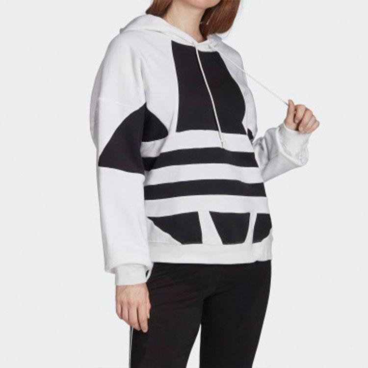 Big Trifoil Pullover Hoodie White / Black (Unisex) Sweatshirts FS1306