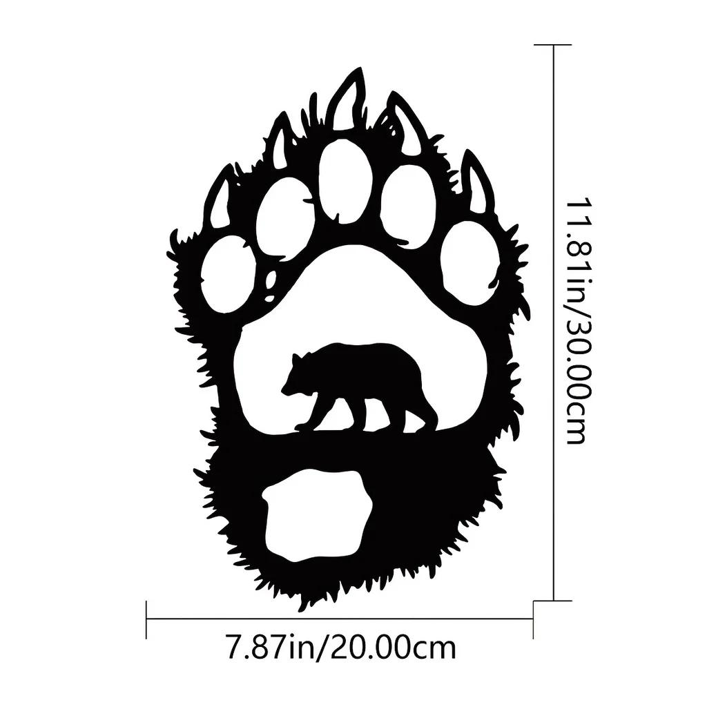 

1 шт. Настенное искусство на тему медведя – черный классический декор для гостиной, элегантное металлическое настенное украшение, железные поделки для стильного интерьера светло-серый