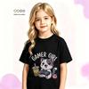 Gamer Girl Unisex Cartoon Cat Esports T-Shirt - Summer Casual Short Sleeve